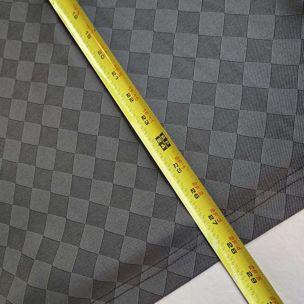 PGA Tour Charcoal Black Checker Diamond Print Golf Polo - Picture 5 of 7